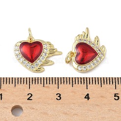 Подвески из латуни микропаве с фианитами и эмалью&nbsp;KK-Q039-01G