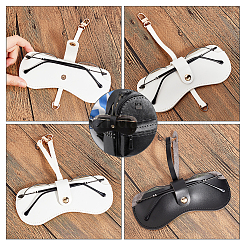 2 шт. 2-х цветный портативный чехол для очков из ПВХ-кожи AJEW-PH0004-53