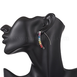 Серьги-крючки из натурального малайзийского нефрита&nbsp;EJEW-JE06888-01