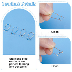 304 нержавеющая сталь серьги-кольца фурнитура почки швензы STAS-PH0002-23P