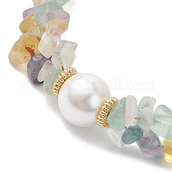 Браслеты из натурального флюоритового бисера для женщин BJEW-JB12306-02