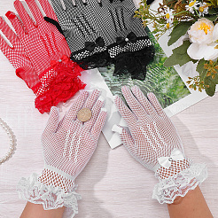 3 Paar 3 Farben Nylon Spitzenhandschuhe&nbsp;AJEW-CY0001-96
