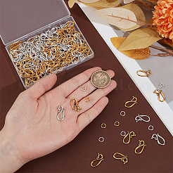 100 комплект из 2-х цветных застежек-крючков в тибетском стиле&nbsp;FIND-PH0025-84