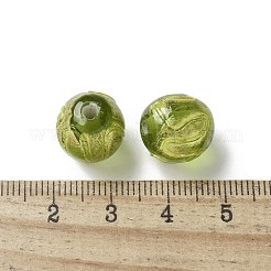 Бусины ручной работы золотой фольги стекла&nbsp;LAMP-P068-11A