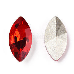 Cabochons en verre avec strass de dos avec point&nbsp;RGLA-T083-9x18mm-07