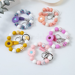 30 pièce de perles focales rondes en silicone imprimées&nbsp;SIL-SC0003-29B
