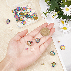 Наборы для самостоятельного изготовления полукруглых сережек-гвоздиков DIY-UN0002-38MC