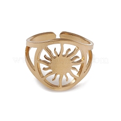 Ионное покрытие(ip) 304 нержавеющая сталь солнце открытые манжеты кольца для женщин RJEW-G285-24G