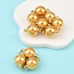 ループ付き304ステンレススチール製マグネット留め具  イオンプレーティング（ip）  ラウンド  ゴールドカラー  15x10mm  穴：1mm&nbsp;STAS-K006-10mm-04B