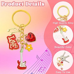 Schlüsselanhänger aus GlasStrassen und Legierungsemaille&nbsp;KEYC-YW00293