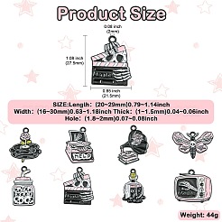 16pcs 8 Arten Zinklegierungs-Emaille-Anhänger&nbsp;ENAM-CJ0006-68