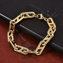 Bracciali a catena ovale in acciaio inossidabile 304 per donna e uomo&nbsp;BJEW-F488-49C-G