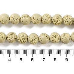 Fili di perline sintetiche tinte in pietra lavica&nbsp;G-H311-08C-01