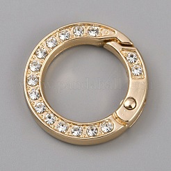 Anelli di chiusura a molla in strass in lega&nbsp;FIND-WH20019-223A-KCG