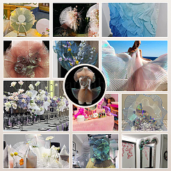 Полиэстер русалки плиссированная ткань DIY-WH0678-74A