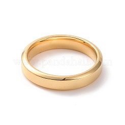 201ステンレススチール製プレーンバンドリング（女性用）  ゴールドカラー  内径：17mm&nbsp;RJEW-I089-47G
