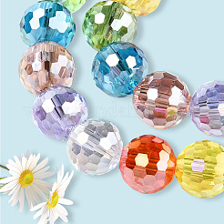 4 нити гальванизированные стеклянные бусины нити&nbsp;GLAA-PA0001-09D