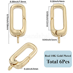 6 pz. anelli di chiusura a molla in ottone placcato in cremagliera&nbsp;KK-SC0006-48G-02