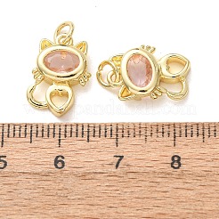 Anhänger aus Messing mit Mikropavé und rosa Zirkonia&nbsp;CU-E003-11G-B