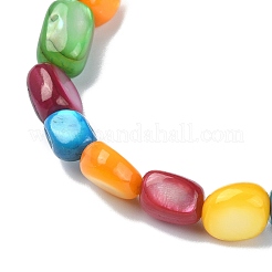 Растянутый браслет из бисера из окрашенных натуральных ракушек для женщин&nbsp;BJEW-JB09383-02