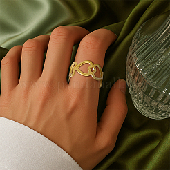 2 цвет 304 нержавеющая сталь регулируемые манжеты кольца для женщин&nbsp;RJEW-HY0001-31C