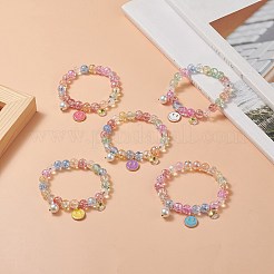 Bling galss круглый эластичный браслет из бисера BJEW-JB09242