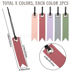 10шт 5 цвета кожаные закладки&nbsp;AJEW-CP0007-56