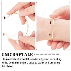 2шт. 2-х цветные браслеты-манжеты из нержавеющей стали 304&nbsp;BJEW-UN0001-26