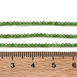 天然のグリーンガーネットビーズ連売り  andraditeビーズ  多面カット  ラウンド  1.5~1.8mm  穴：0.6mm  約251個/連  15.75''（40センチメートル）&nbsp;GG-CBA5A1A-A02-01