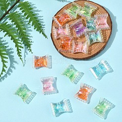 32шт УФ-покрытие Радужные переливающиеся акриловые бусины OACR-FS0002-14