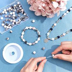 Натуральный розовый зебра яшма бисер прядь&nbsp;G-AR0001-90