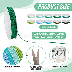 10шт. 10-х цветный полиэфирный шнур&nbsp;OCOR-TAC0040-01C