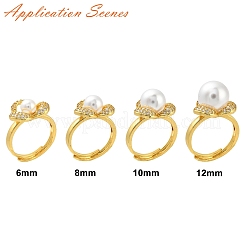 Цветочная латунь микропаве кубический цирконий регулируемые настройки кольца&nbsp;KK-K297-11G