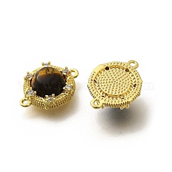 Латунные прозрачные кубические цирконии плоские круглые звенья соединительные подвески&nbsp;KK-K398-25G