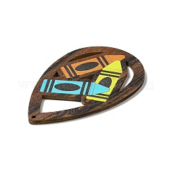 Grands pendentifs en bois de tremble imprimé double face&nbsp;WOOD-G014-02A