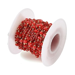Laiton main chaînes de perles de verre&nbsp;GL-CBA1C06-01G-04