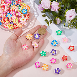 80шт полимерная глина ручной работы 3d цветок плюмерия бусины&nbsp;CLAY-DC0001-18B