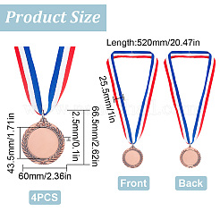 4 Stück Legierungsrohling-Medaille&nbsp;AJEW-FG0002-70R