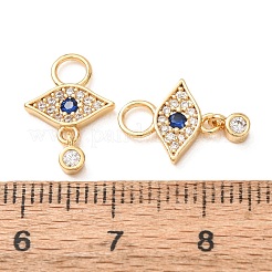 Breloques en laiton micro pavé de zircons cubiques bleu marine&nbsp;CU-K002-18G