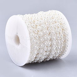 Абс пластика имитация жемчуга бисером отделка гирляндой AJEW-S073-03