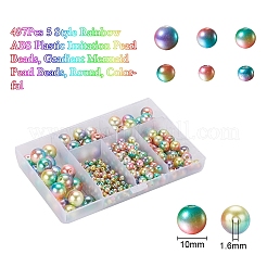 497шт 5 стиля радуги абс пластик имитация жемчуга OACR-YW0001-07B