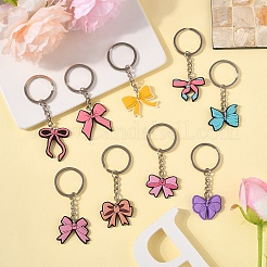9 шт. 9 стиля пластиковых брелоков-бантов из ПВХ&nbsp;KEYC-YW0001-24