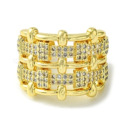 Открытые манжеты из латуни с микропаве кубический цирконий RJEW-K256-20G