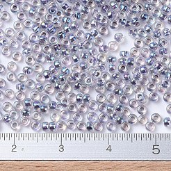 MIYUKIラウンドロカイユビーズ  日本製シードビーズ  （rr286)ライトアメジストライニングクリスタルab  11/0  2x1.3mm  穴：0.8mm  約1100PCS /ボトル  10 G /ボトル&nbsp;SEED-JP0008-RR0286