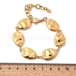 Armbänder aus strukturiertem 316L-Chirurgenstahl mit Gliederkette für Damen&nbsp;BJEW-D454-03G