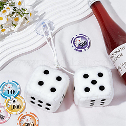 Colgantes de tela de peluche con forma de dados&nbsp;HJEW-SP0001-84A