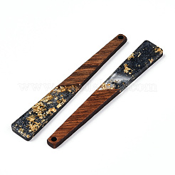 Большие подвески из прозрачной смолы и орехового дерева&nbsp;RESI-N039-68C