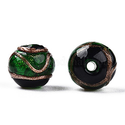 Perline murano con sabbia d'oro fatto a mano&nbsp;LAMP-T019-14mm-04