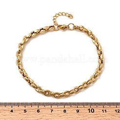 Браслеты-цепочки из нержавеющей стали 304 в виде кофейных зерен для женщин BJEW-B140-01B-G