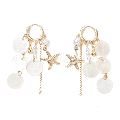 Серьги-кольца из ракушечного жемчуга&nbsp;EJEW-TA00789